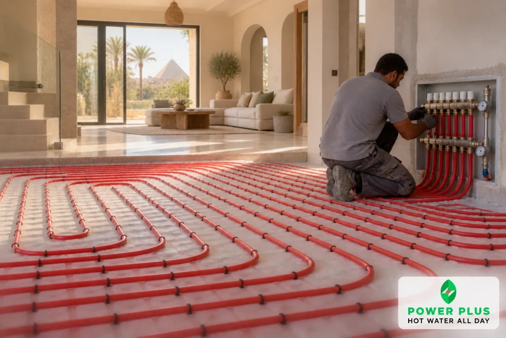 Underfloor Heating system installation in Egypt by Power Plus