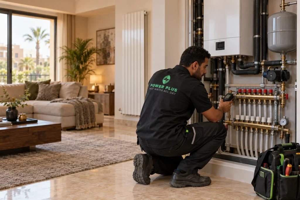 تركيب وفحص Central Heating في فيلا بواسطة Power Plus مصر